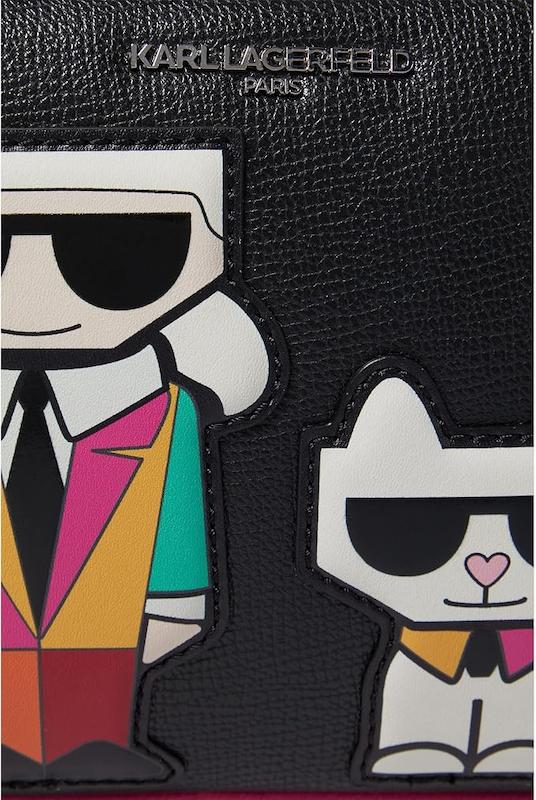 کیف دوشی  زنانه برند کارل لاگرفلد (KARL LAGERFELD) مشکی سرخآبی