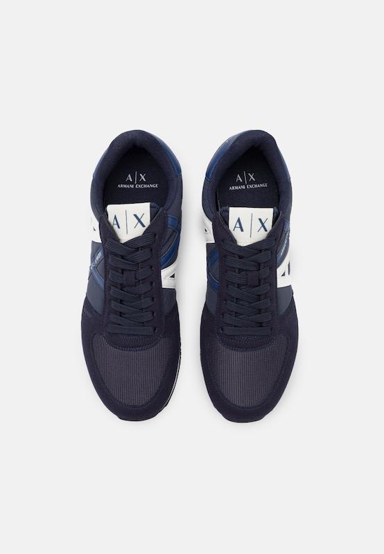 کفش اسنیکرز زنانه برند آرمانی اکسچنج (Armani Exchange) سفید سرمه ای