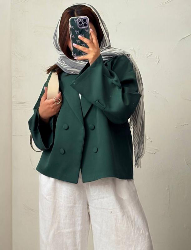 کت پونه/کت تک عروسکی سبز درباری(سبز کله غازی)/کت عروسکی زنانه  مازراتی