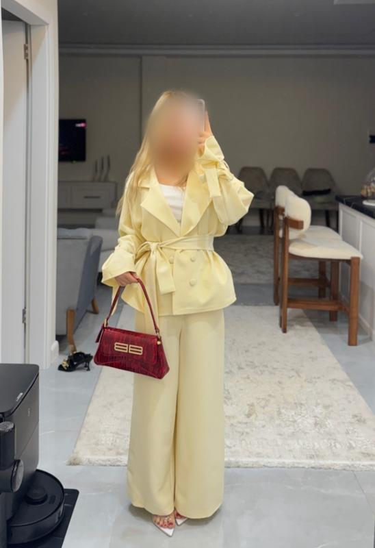 ست شربت آفتابی/کت و شلوار عروسکی زرد   زنانه مازراتی 