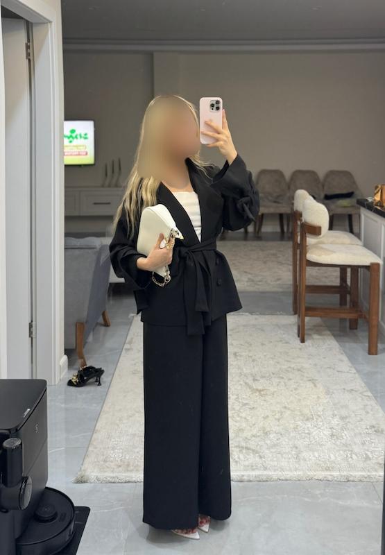 ست‌ ملکه / کت و شلوار عروسکی زنانه مازراتی مشکی و سورمه ای  