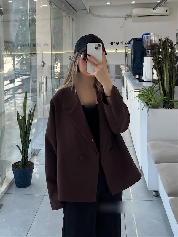 کت دارک چاکلت 🍫کت لش زنانه 