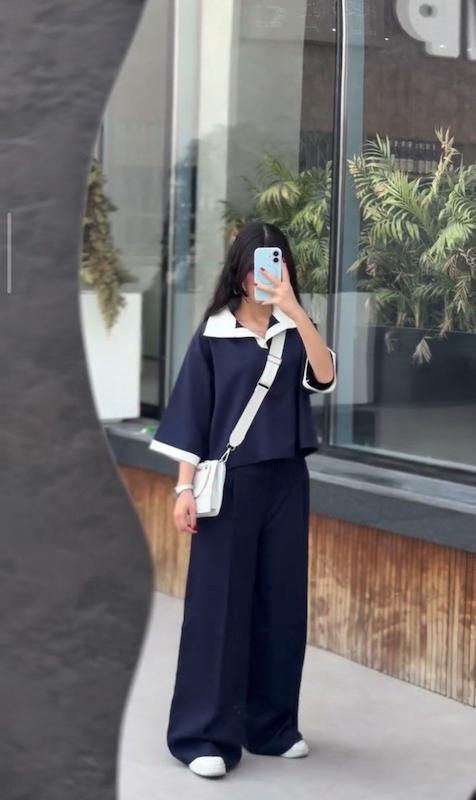 ست سوفیا🦢✨ /ست زنانه پولوشرت و شلوار بگ