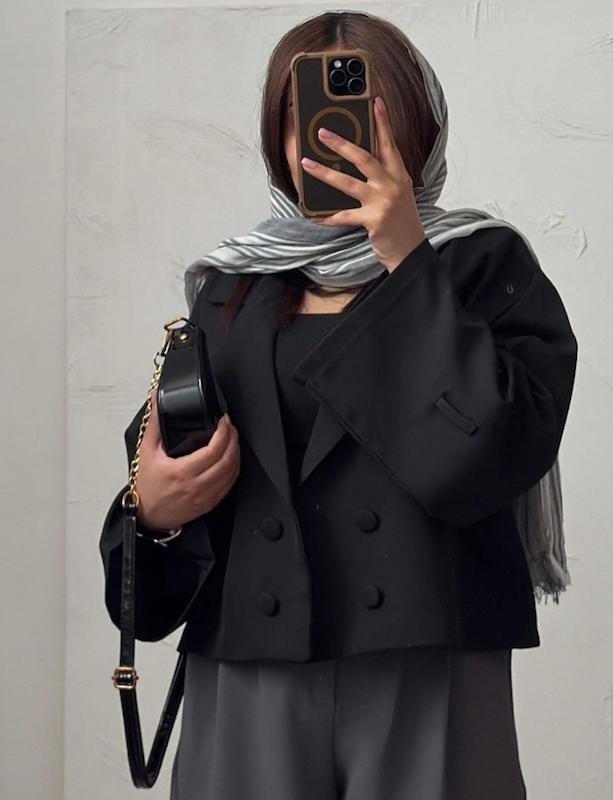 کت کراپ زنانه مشکی