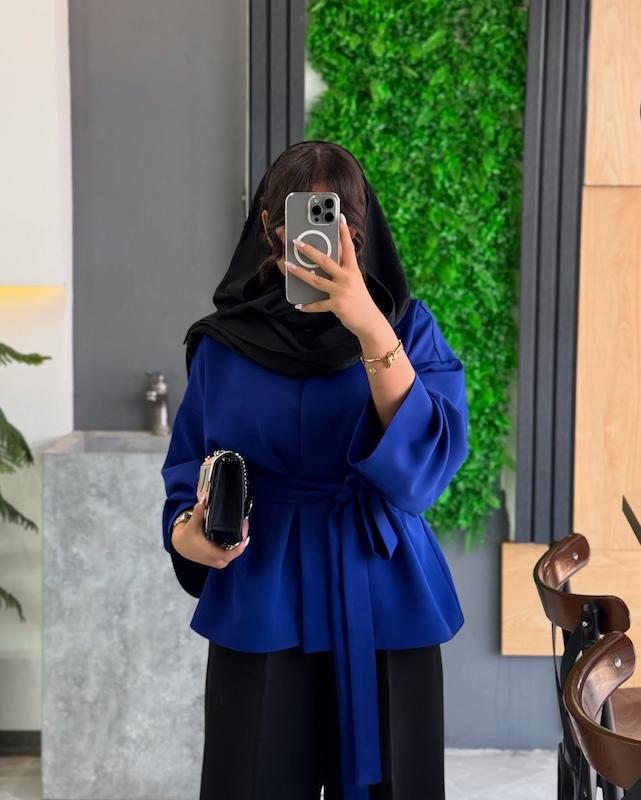 کت آبی کاربنی🫐/کت عروسکی زنانه 