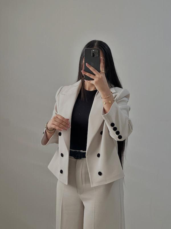 کت ماریا 🤍/کت تک زنانه مازراتی استخوانی عاج