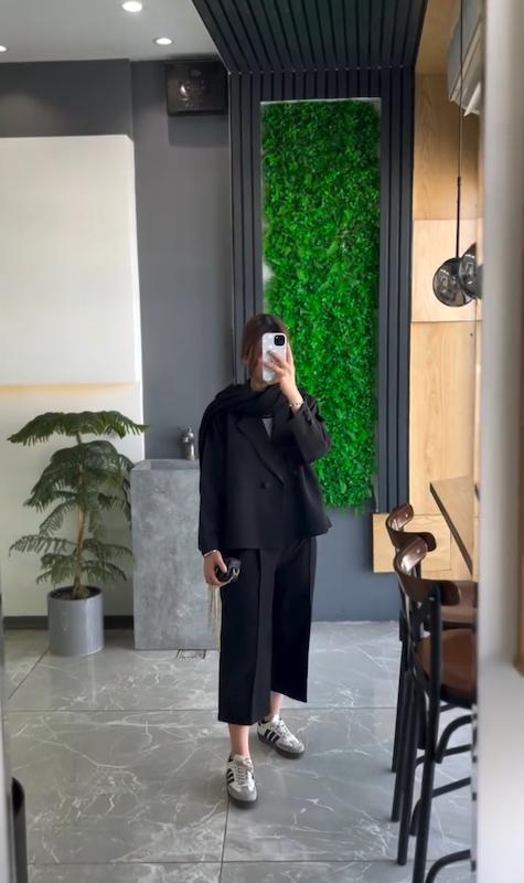 ست دانشجو🧑🏻‍🎓/کت و شلوار زنانه مشکی 