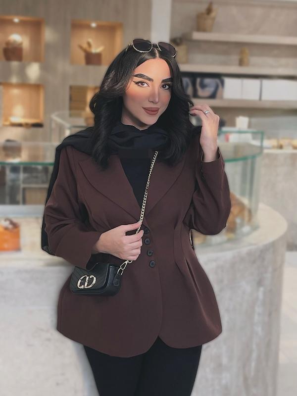 کت عروسکی ساعت شنی/کت  زنانه  رنگ قهوه‌ای موکا