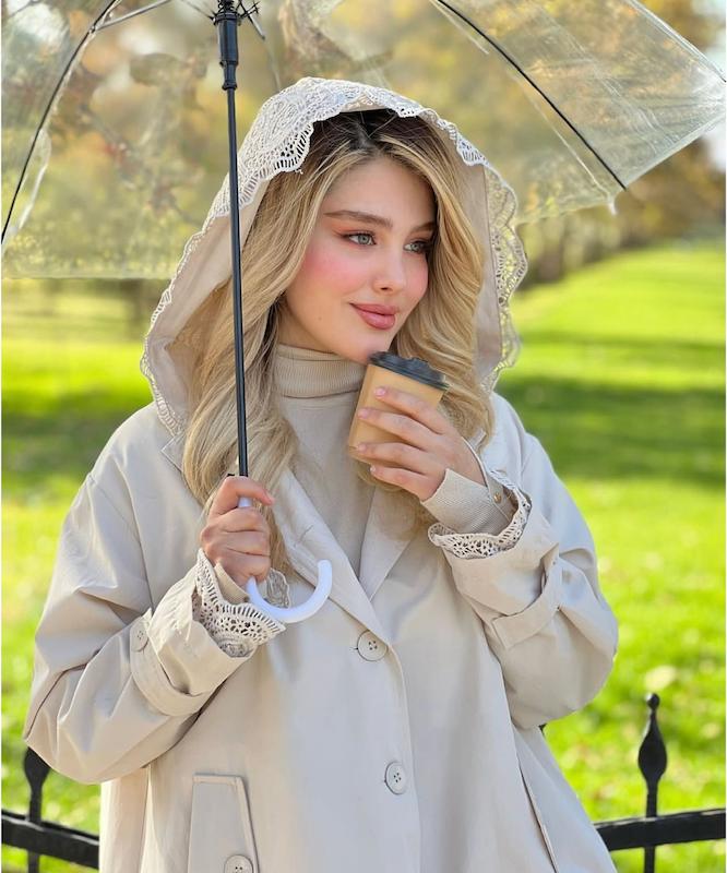 بارونی زنانه اورجینال Robin قهوه‌ای و کرم 