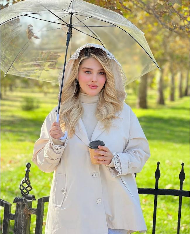 بارونی زنانه اورجینال Robin قهوه‌ای و کرم 