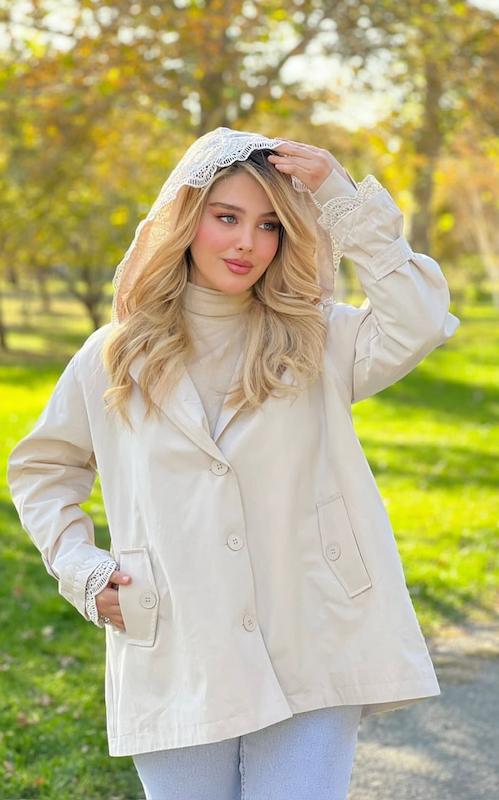 بارونی زنانه اورجینال Robin قهوه‌ای و کرم 