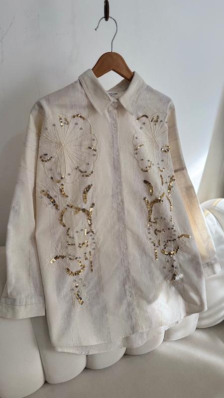 شومیز لینن مجلسی ترک از برند سالون