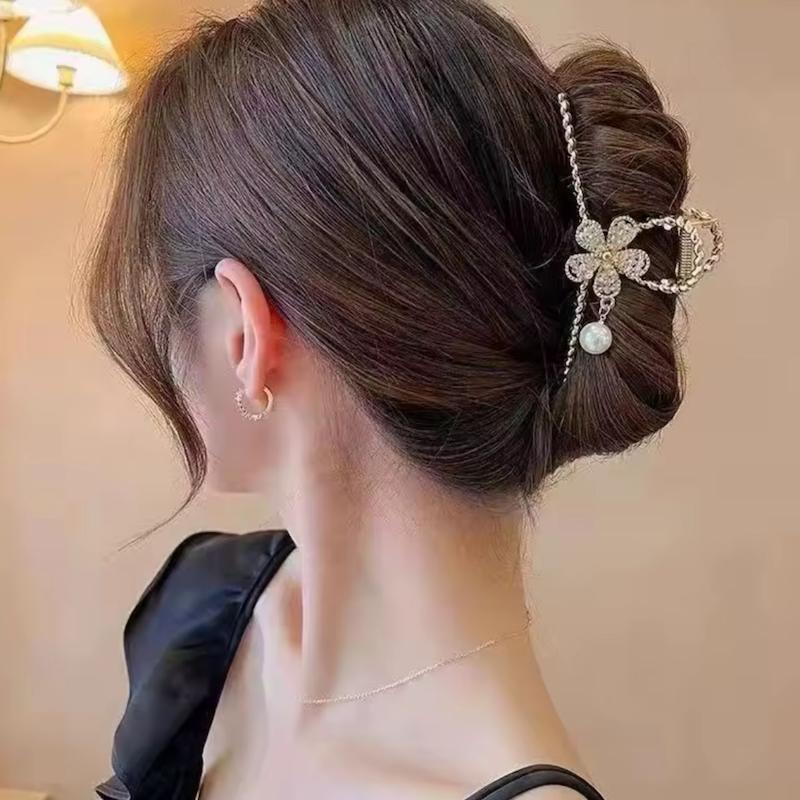 کلیپس فلزی گل کریستالی 