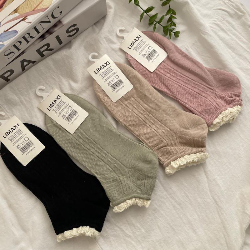 جوراب ساق کوتاه لبه توری