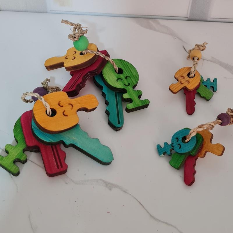 دسته کلید چوبی پرنده