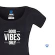 تیشرت نانو آنتی باکتریال ضد تعریق زنانه مشکی طرح good vibes