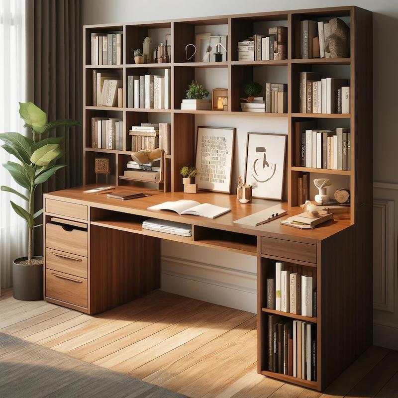 میز تحریر با کتابخانه