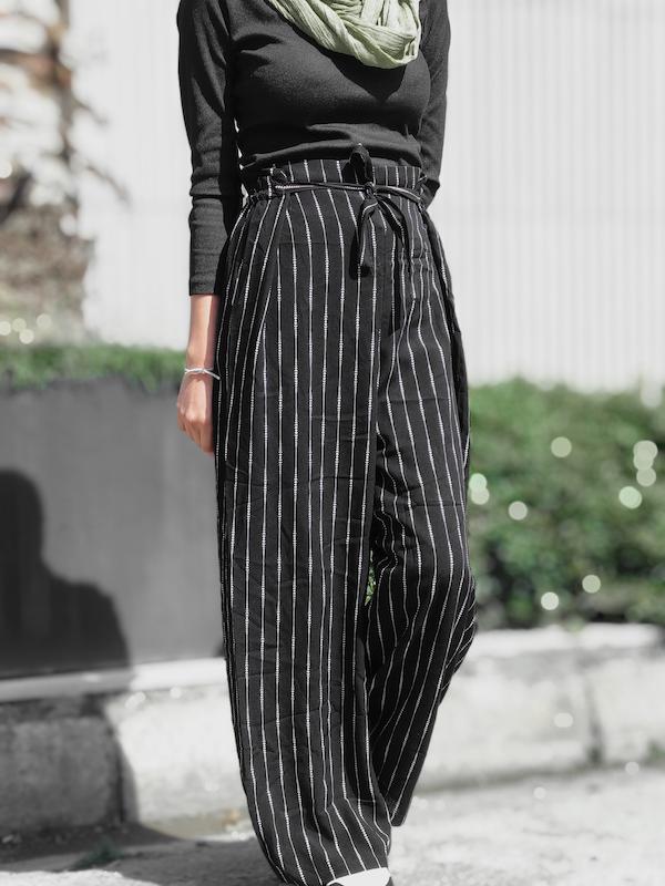 شلوار نخی راه راه