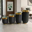 گلدان فایبرگلاس مدل لبه فلز پارچه ای