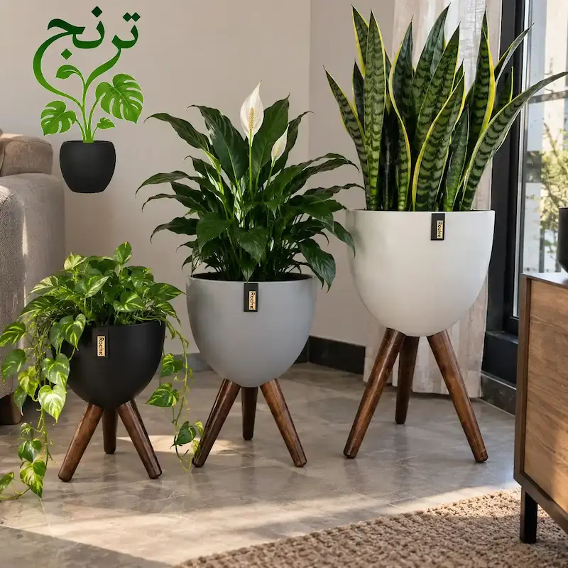 گلدان پلیمری پایه دار