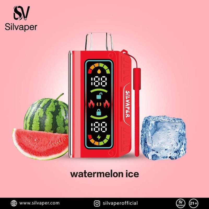 ویپ یکبارمصرف سیلواپر 20000 پاف طعم هندوانه یخ نیکوتین 3 | Silvaper