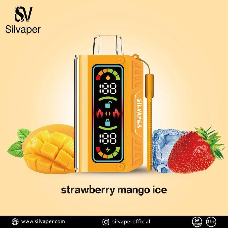 ویپ یکبارمصرف سیلواپر 20000 پاف انبه توت‌فرنگی یخ نیکوتین 3 | Silvaper 20000 Puffs Mango