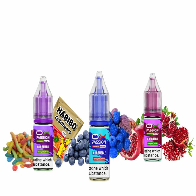 پک 3 عددی سالت میوه‌ای اکسوا 10 میل (تمشک، پاستیل، انار) | OXVA Fruit Salt Pack