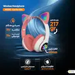 هدفون بلوتوثی مدل MZ-023 گربه‌ای RGB با پشتیبانی از کارت حافظه و طراحی فانتزی Cat Ear Bluetooth Headphones with RGB LED & microSD Support