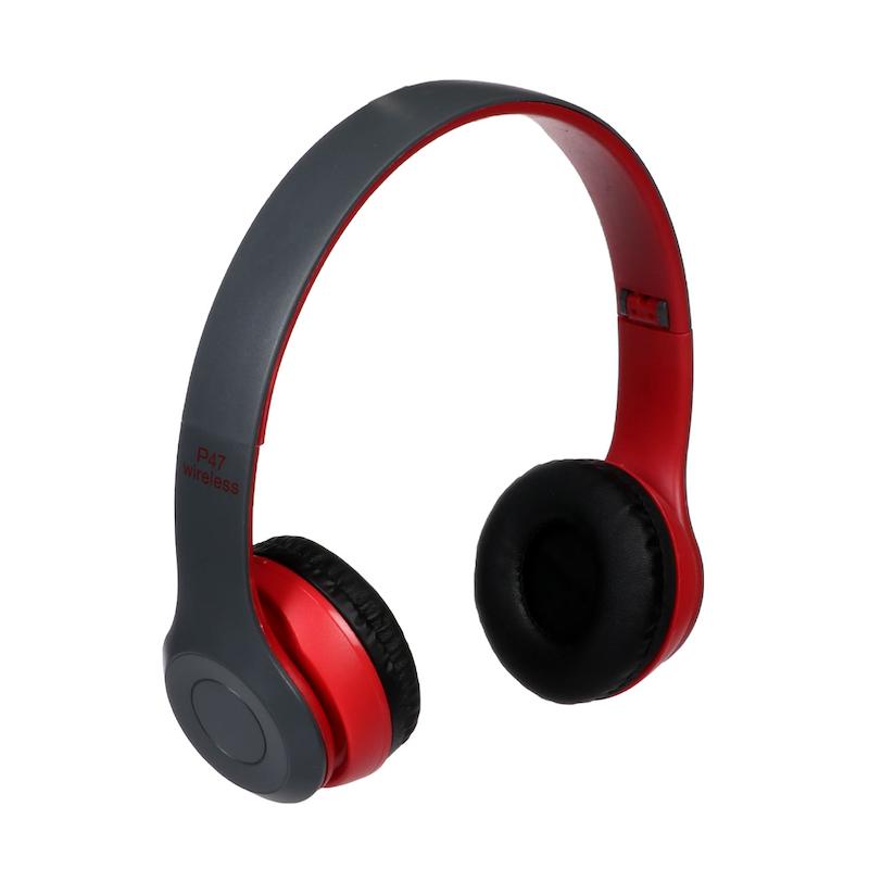 هدفون بی سیم مدل P47-طوسی قرمز