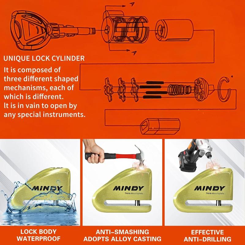  قفل دیسک ضدسرقت موتور سیکلت Linist Mindy