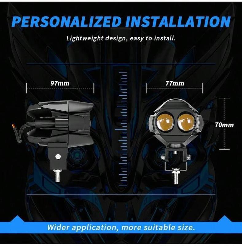 پروژکتور دو لنز موتورسیکلت برند Motolight پک کامل 