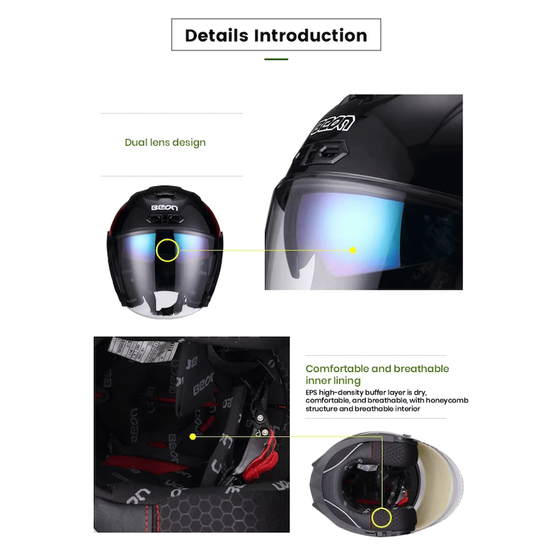 کلاه کاسکت بیون مدل Urban Rider – بدون فک beon
