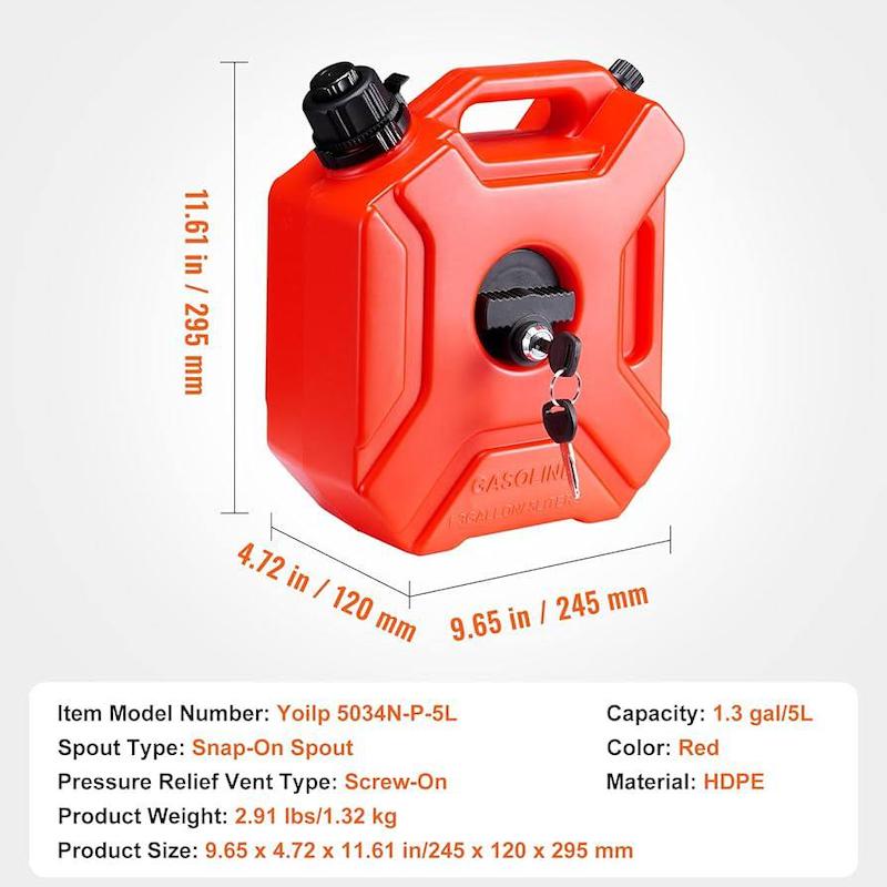 گالن سوخت Long Haul 5L (رنگ قرمز) 5 لیتری