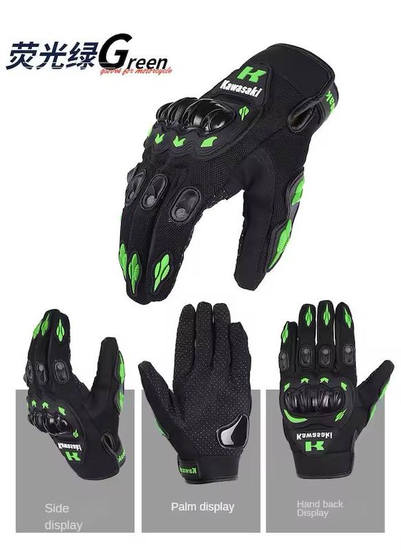 دستکش موتورسواری تمام پنجه kawasaki