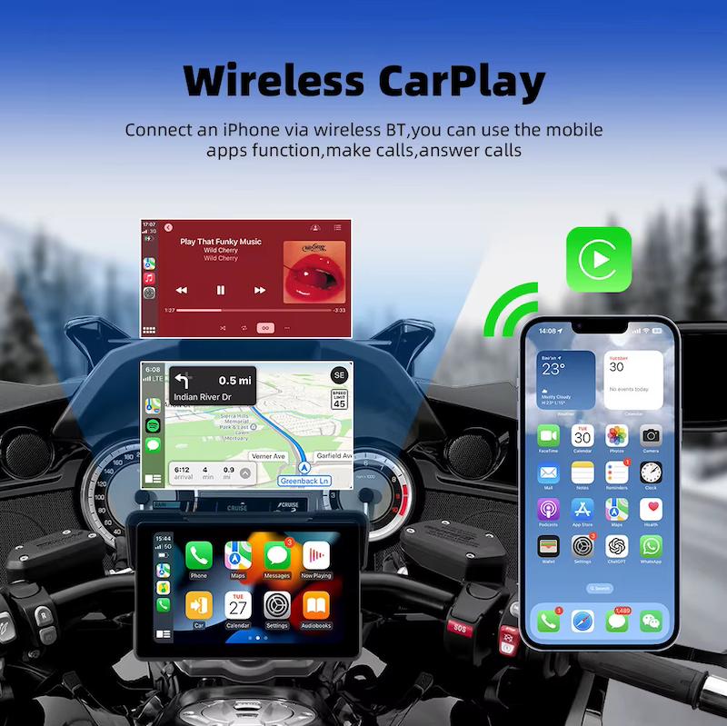 کارپلی مانیتور موتورسیکلت Carplay M7