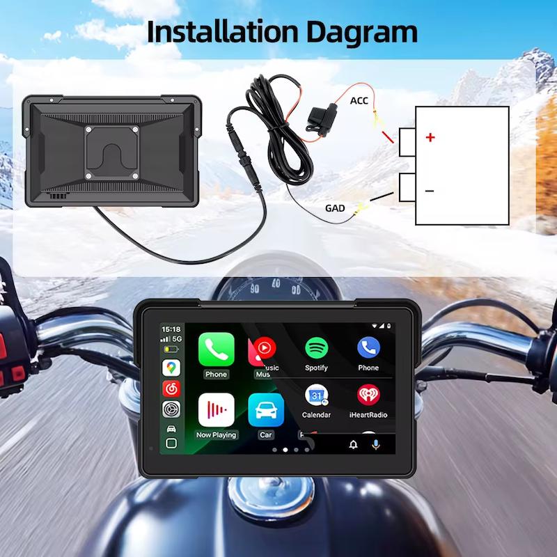 کارپلی مانیتور موتورسیکلت Carplay M7