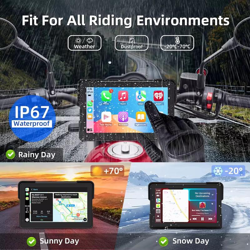 کارپلی مانیتور موتورسیکلت Carplay M7