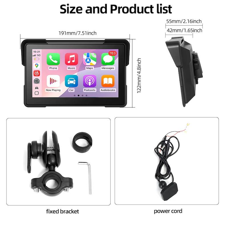 کارپلی مانیتور موتورسیکلت Carplay M7