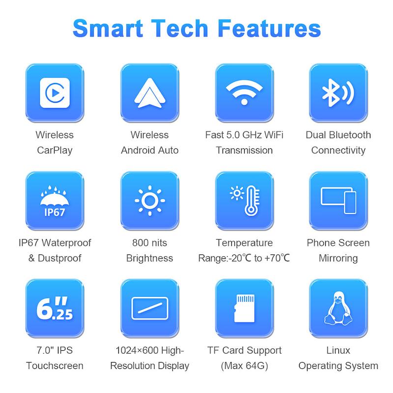 کارپلی مانیتور موتورسیکلت Carplay M8