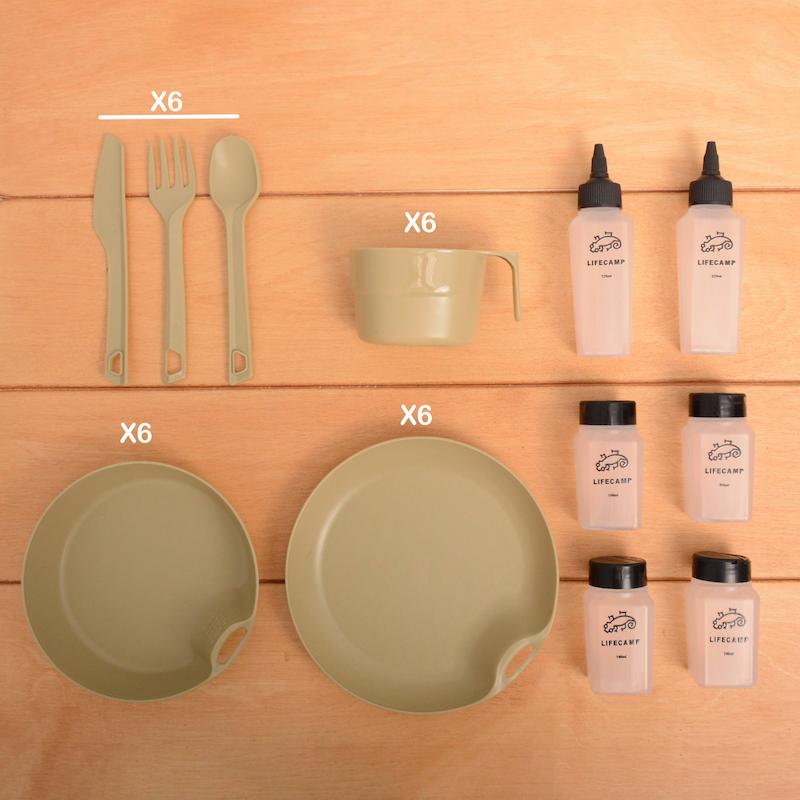 کیف 44 تکه کمپینگ LIFE CAMP مدل TRAVEL KIT | ست ظروف و تجهیزات سفر