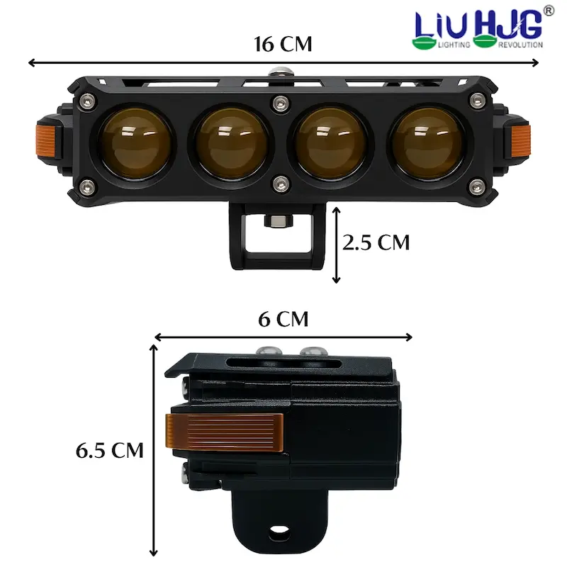 پروژکتور مه‌شکن ۴ لنز LIU HJG S-62 | چراغ کمکی موتور با نور زرد، سفید و Devil Eye