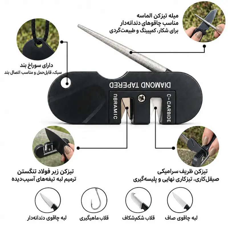 چاقو تیزکن چندکاره Diamond Tapered