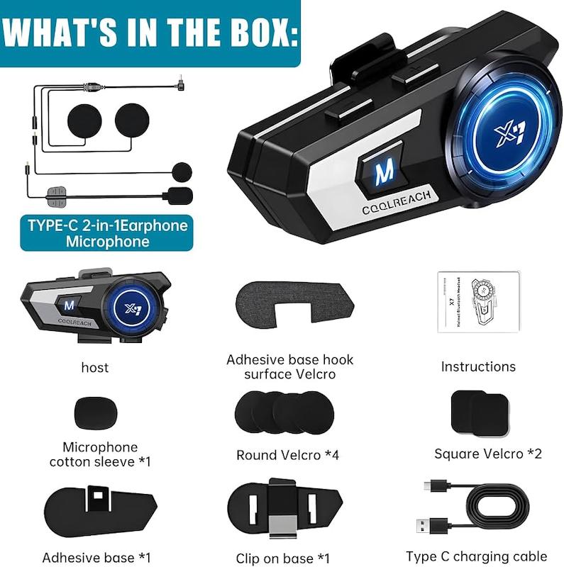 بلوتوث کلاه کاسکت موتورسیکلت Coolreach X7