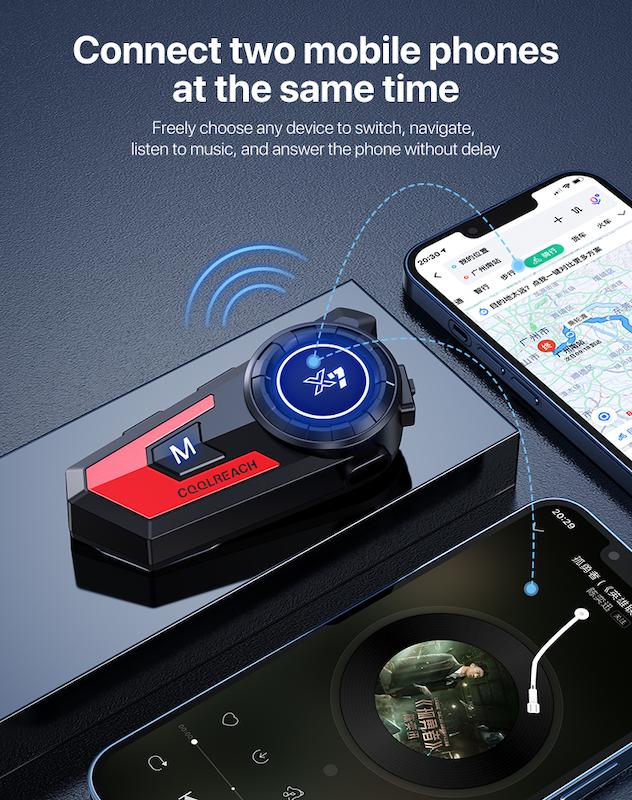 بلوتوث کلاه کاسکت موتورسیکلت Coolreach X7