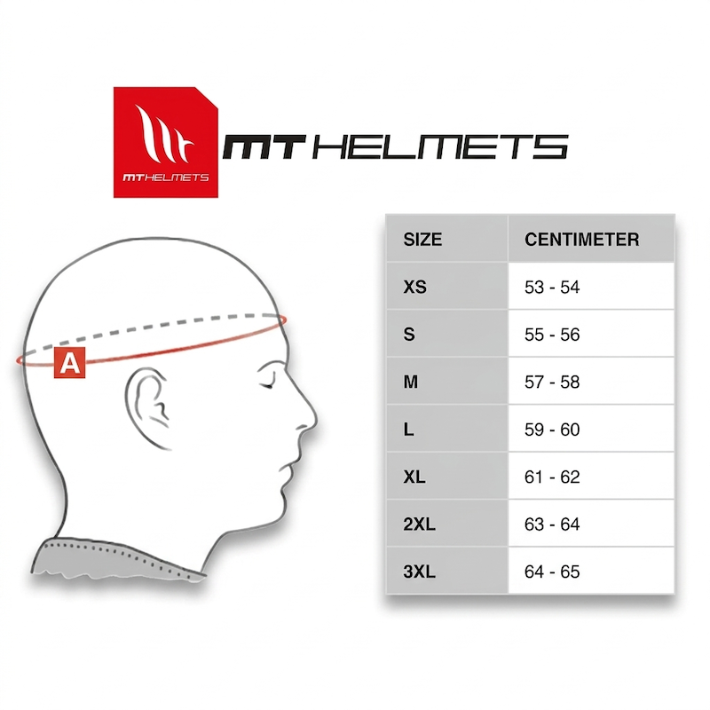 سایز کلاه کاسکت فک ثابت MT Helmets Revenge 2