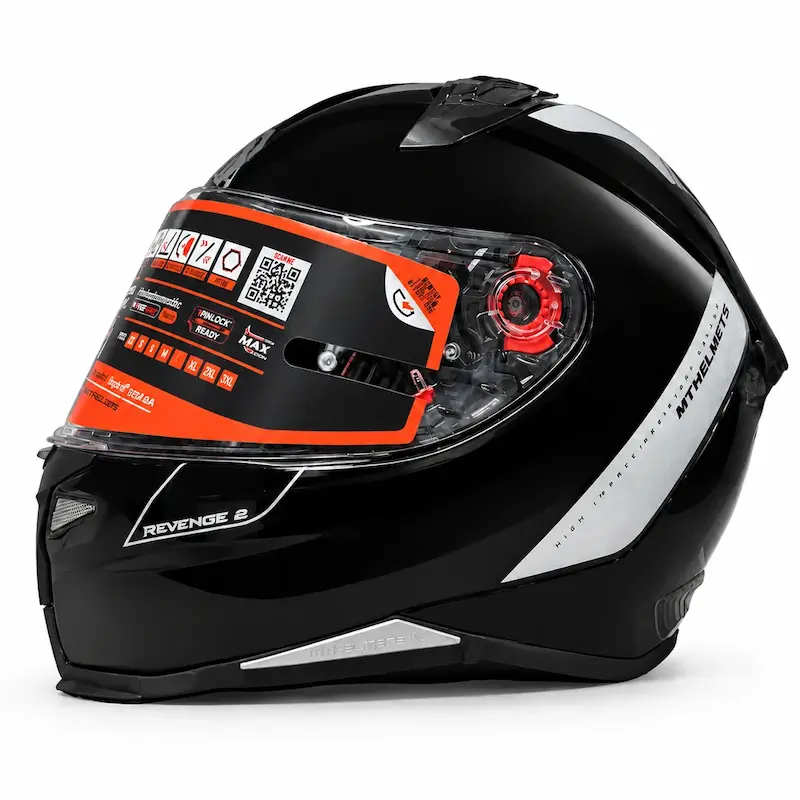 کلاه کاسکت فک ثابت MT Helmets Revenge 2 مشکی براق