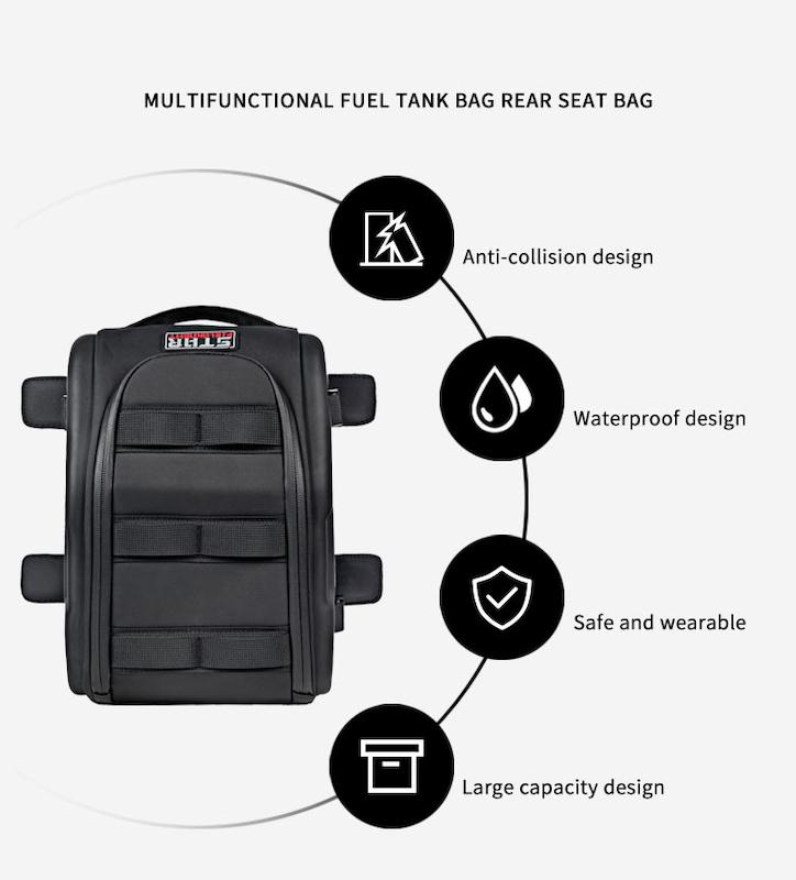 کیف روی باک موتورسیکلت Star Field Knight SKB376 | با امکان انتخاب کیف موبایل
