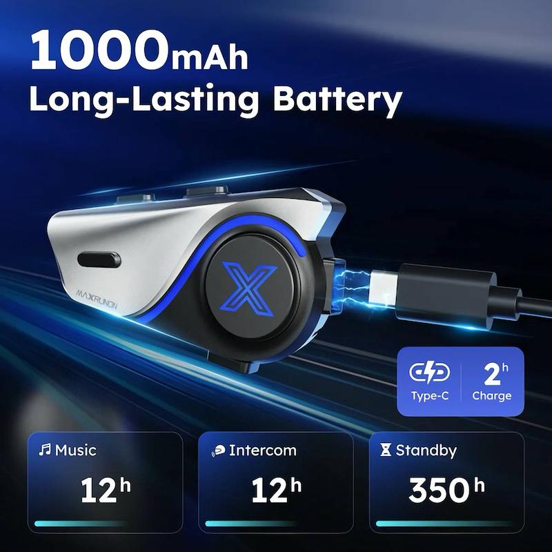 اینترکام بلوتوث کلاه کاسکت Maxoros X17