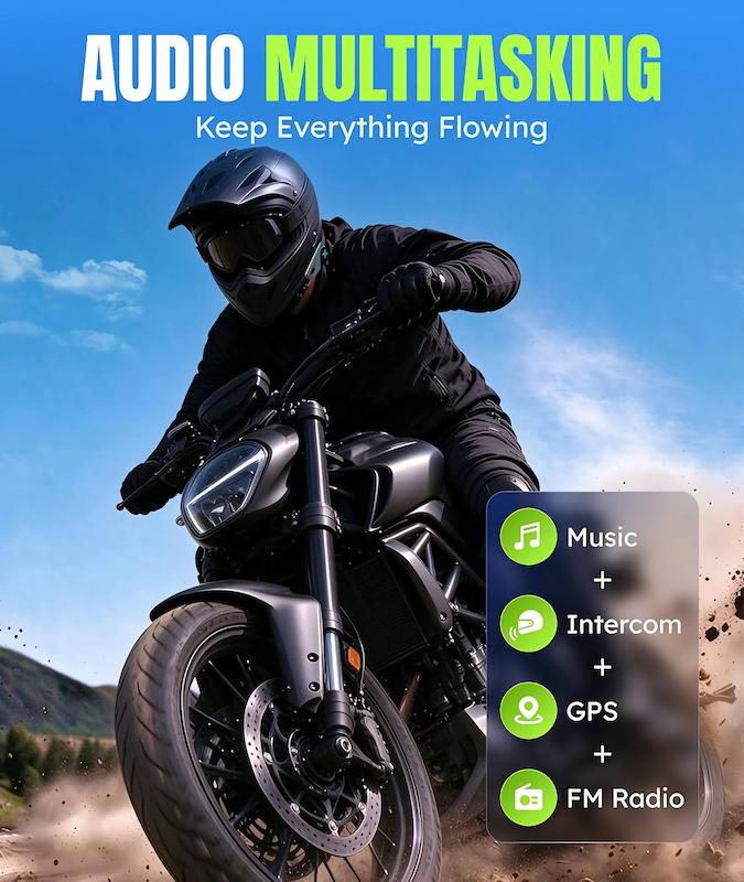 اینترکام بلوتوث کلاه کاسکت ۲ نفره Maxoros X17