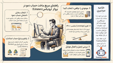 آموزش ساخت حساب دمو در بروکر لیرونکس 